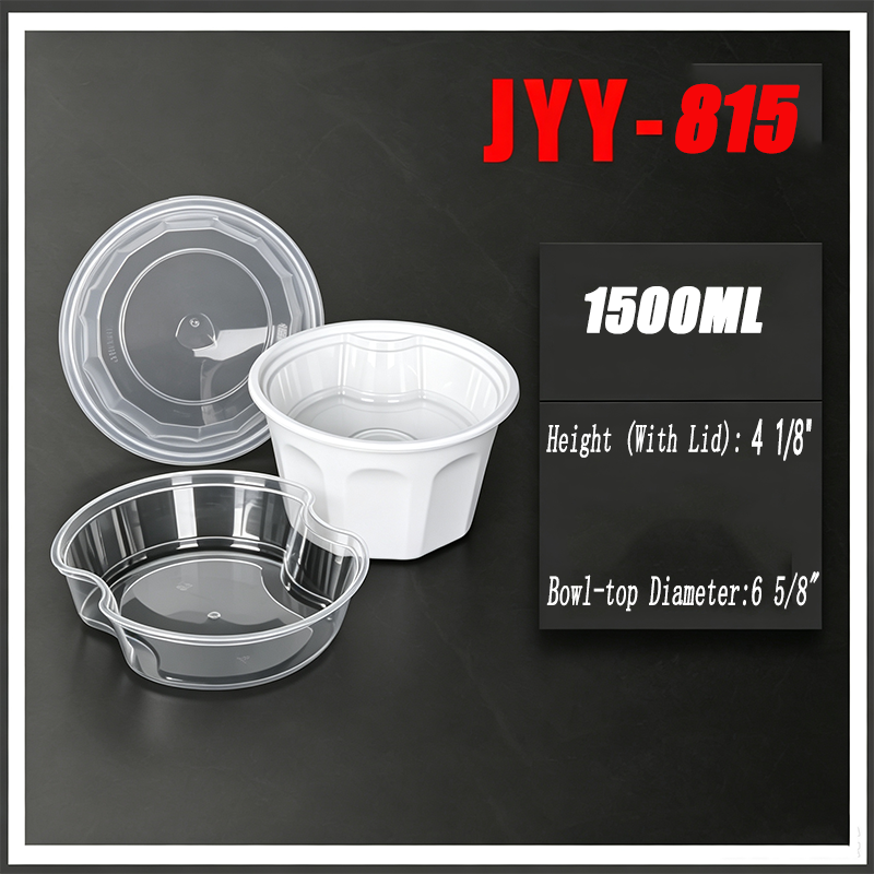 51oz I 1500ML Octagonal To‑Go Bowls With Divider Inner Tray, Disposable Food Containers,150 set/Case