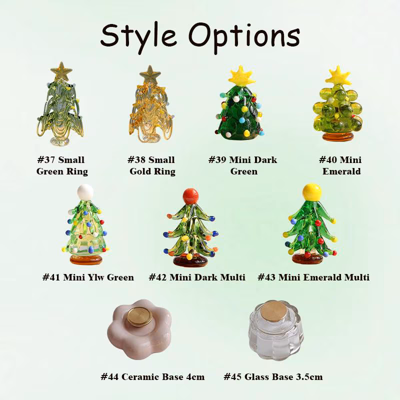 Handcrafted Small and Mini Glass Tree Figurines Decorative Sculptural Trees