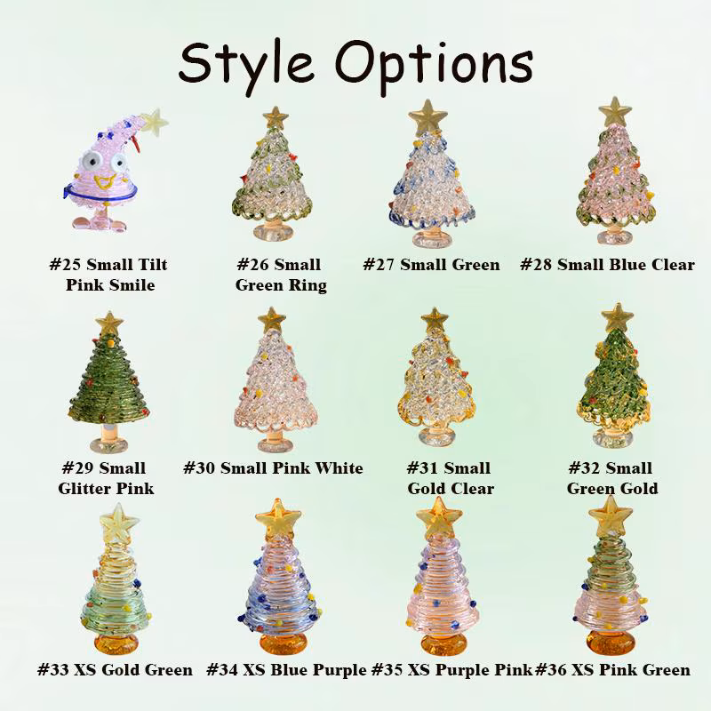 Handcrafted Small Glass Tree Figurines Mini and XS Sculptural Trees