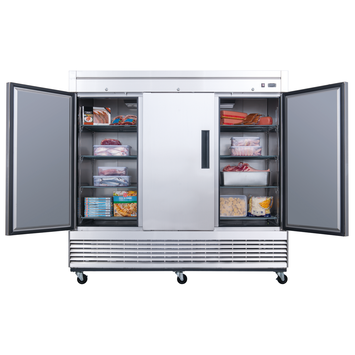 D83F 3-Door Commercial Freezer in Stainless Steel
