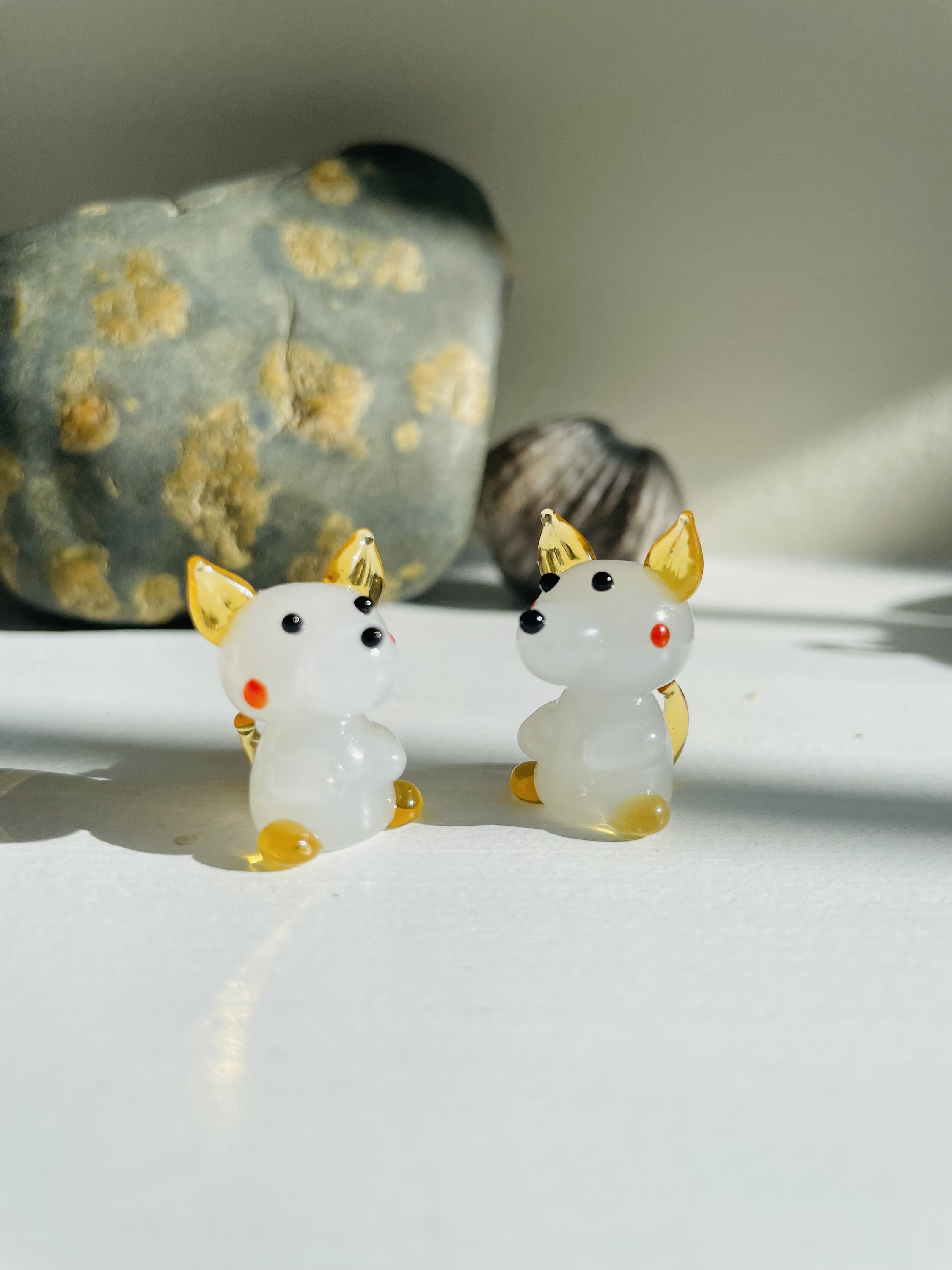 Handcrafted Glass Dog Ornament - Miniature Animal Sculpture