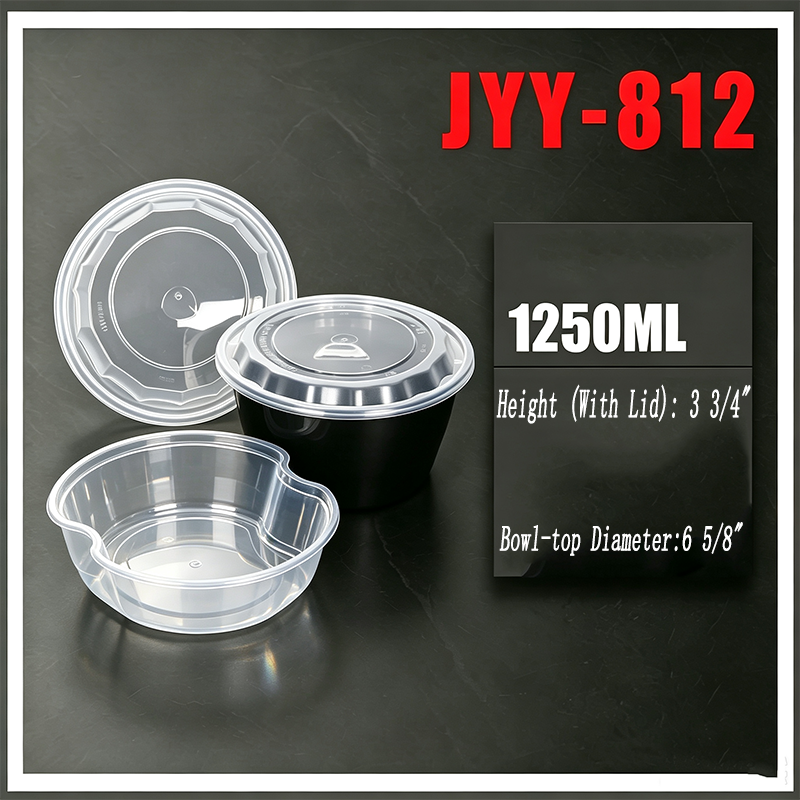 42oz I 1250ML Octagonal To‑Go Bowls With Divider Inner Tray, Disposable Food Containers,150 set/Case