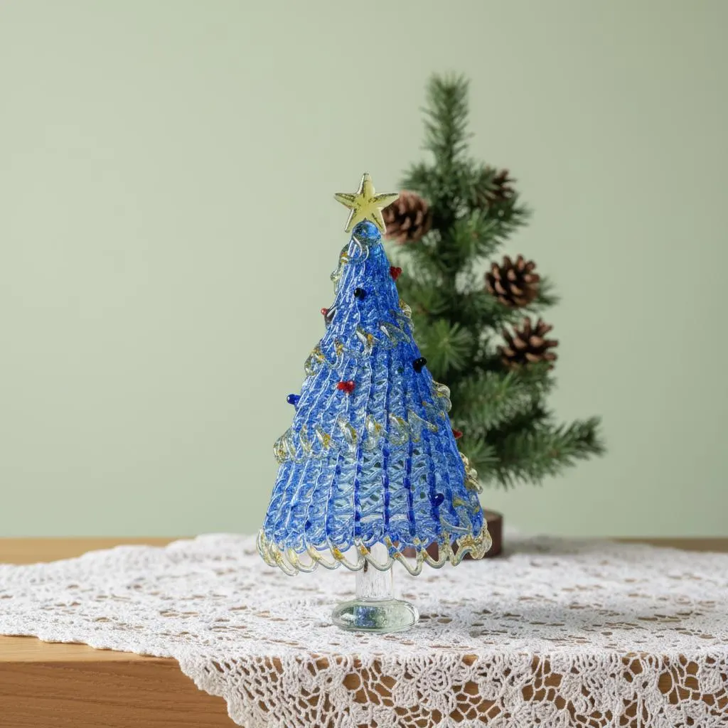 Handcrafted Glass Tree Figurines Decorative Sculptural Trees for Tabletop Display