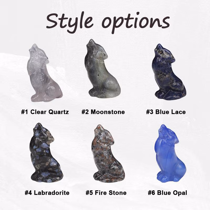 Crystal Wolf Totem - Howling Crystal Wolf Decorative Ornament