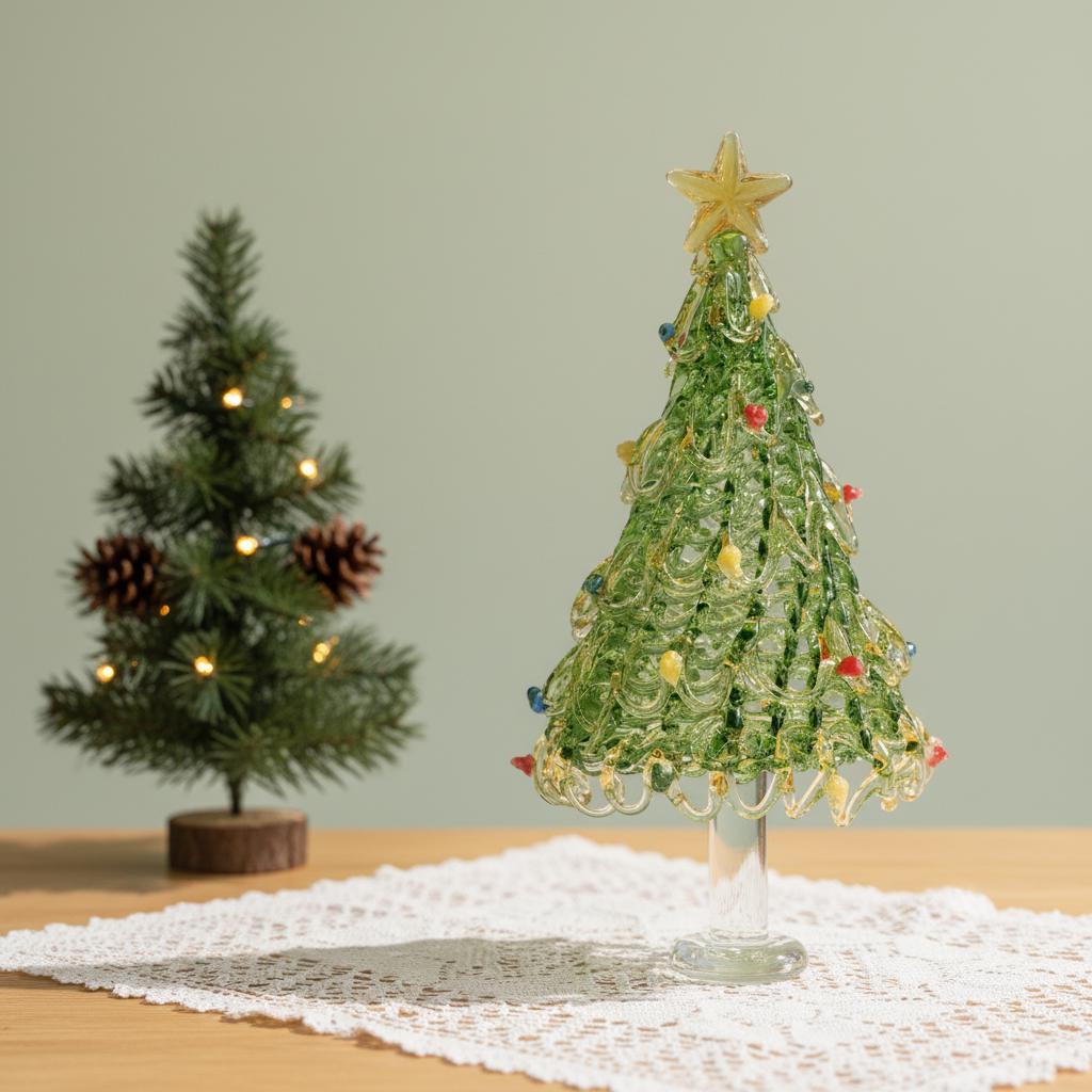 Handcrafted Glass Tree Figurines Decorative Sculptural Trees for Tabletop Display