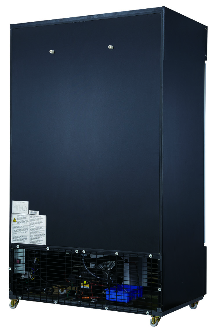 DSM-47SR Commercial Glass Sliding 2-Door Merchandiser Refrigerator in Black