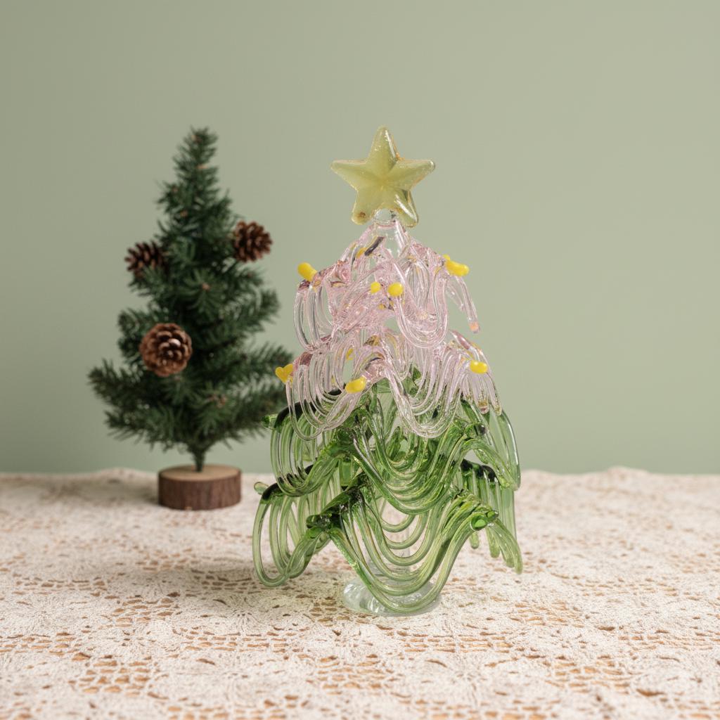 Handcrafted Glass Tree Figurines Decorative Sculptural Trees for Tabletop Display