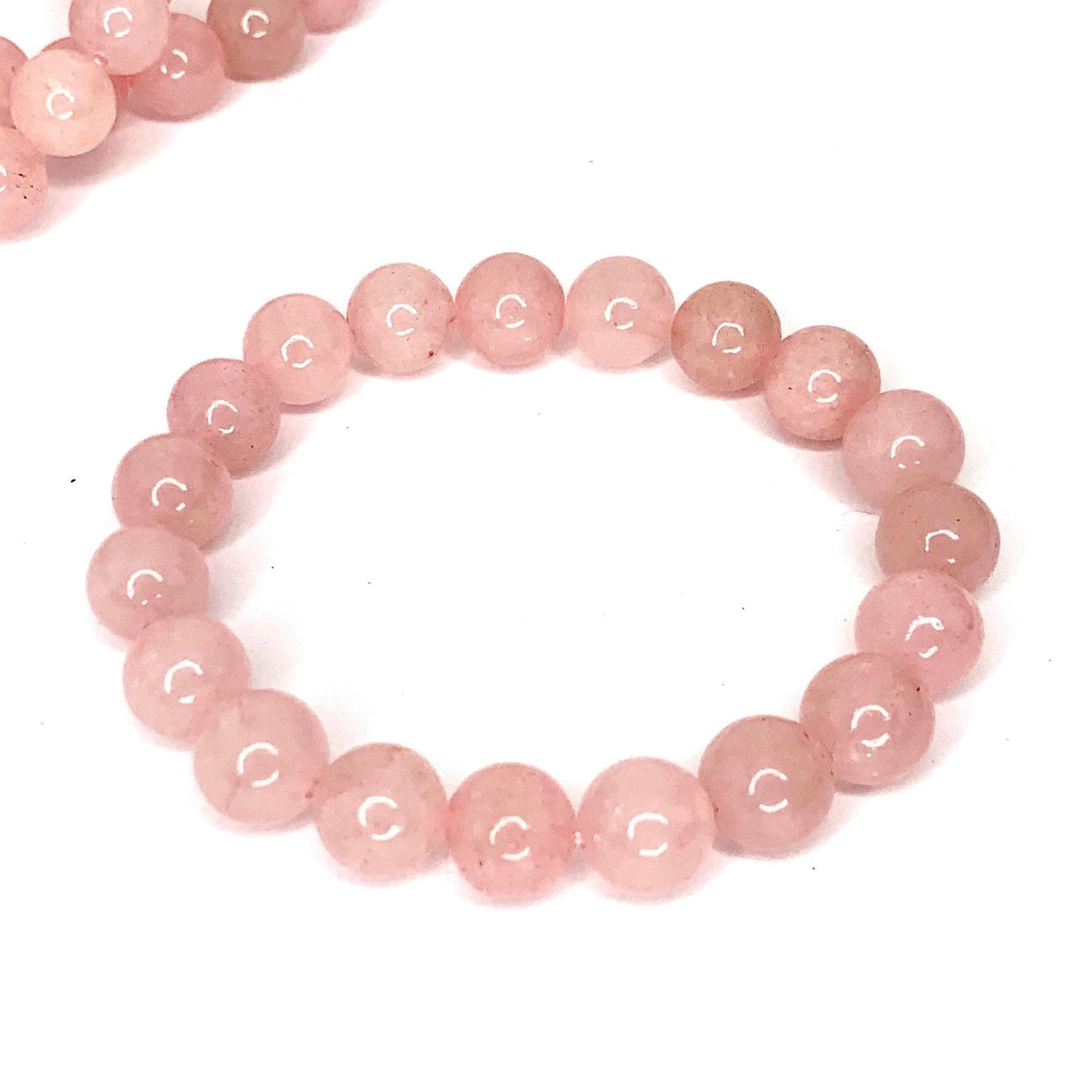 Rose Quartz Crystal Bracelet - Beaded Stretch Bracelet