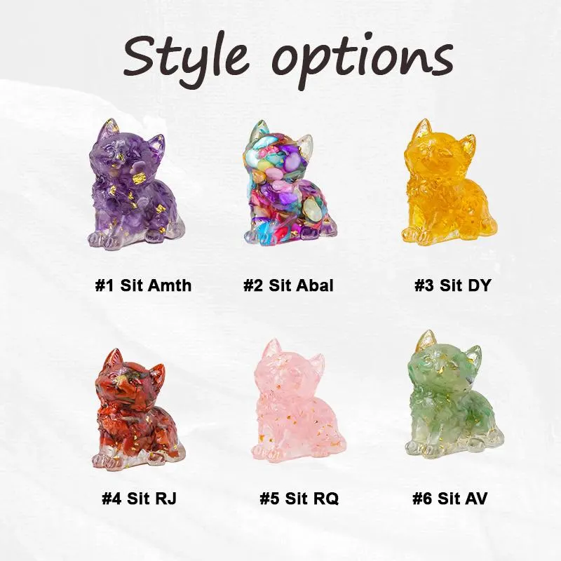 Crystal Cat Carving Ornament - Hand-Carved Crystal Animal Decoration