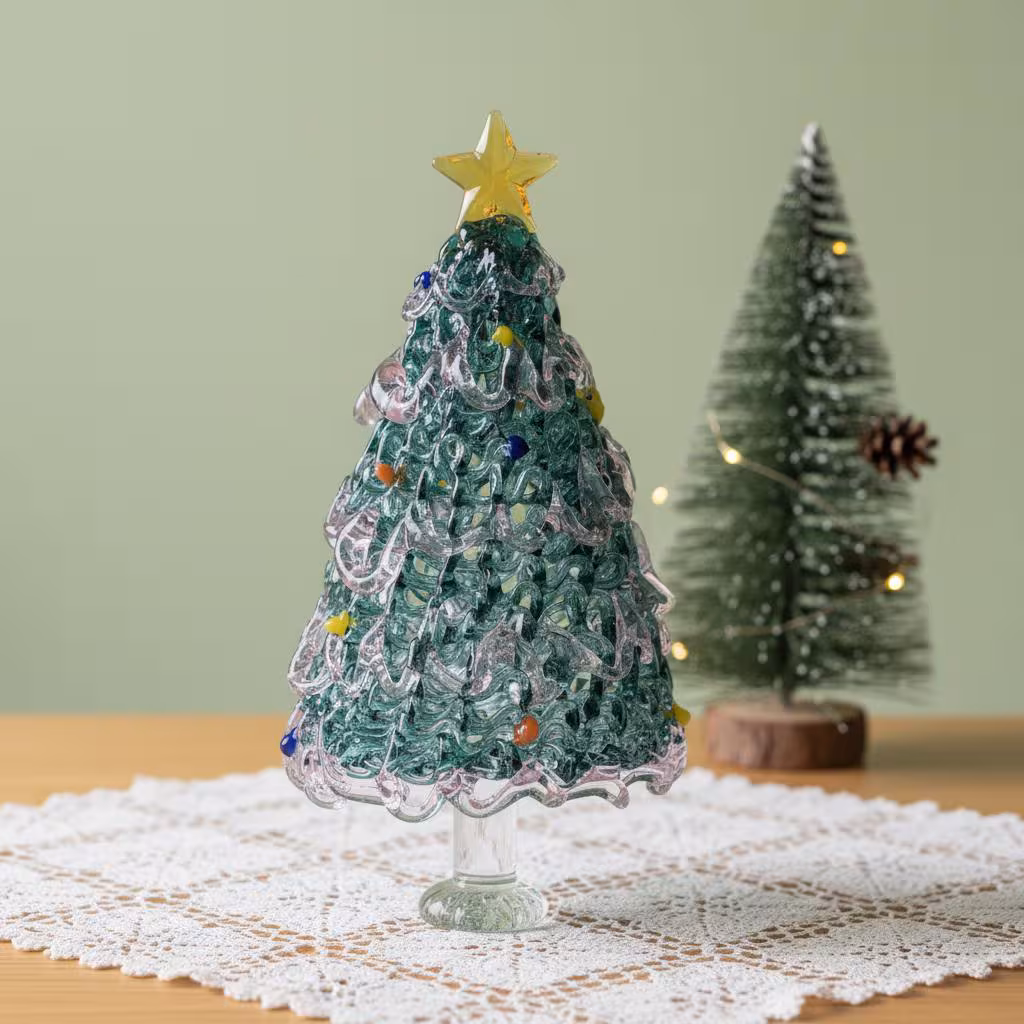 Handcrafted Glass Tree Figurines Decorative Sculptural Trees for Tabletop Display
