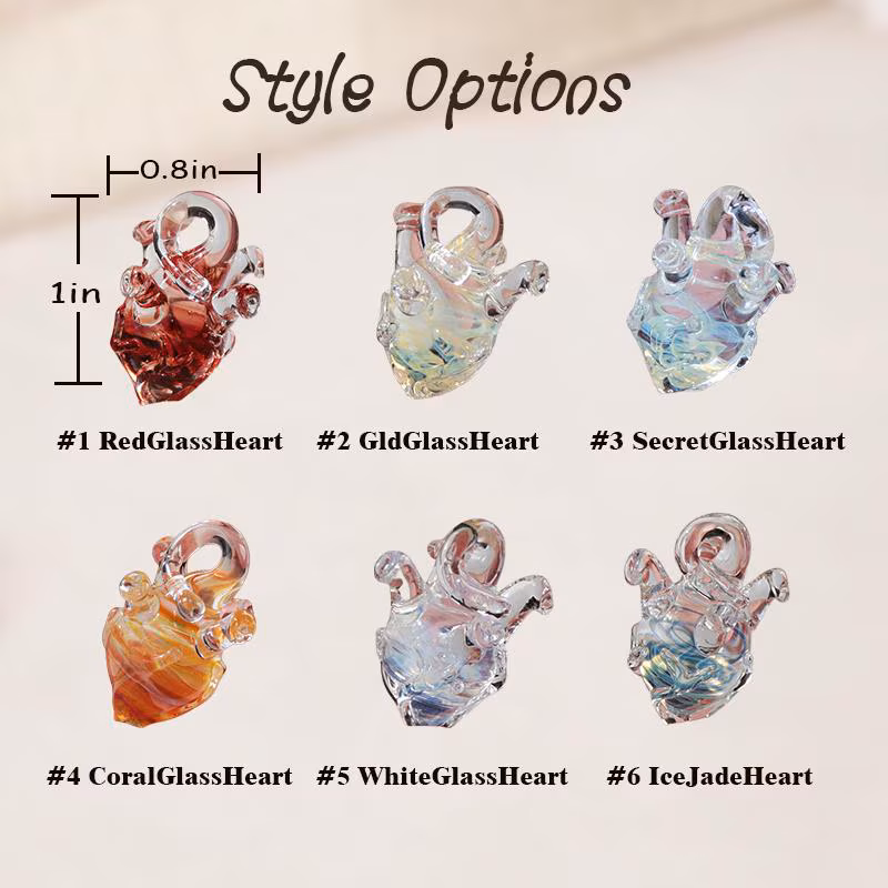 Glass Heart Pendant Series - Uniquely Styled Glass Jewelry
