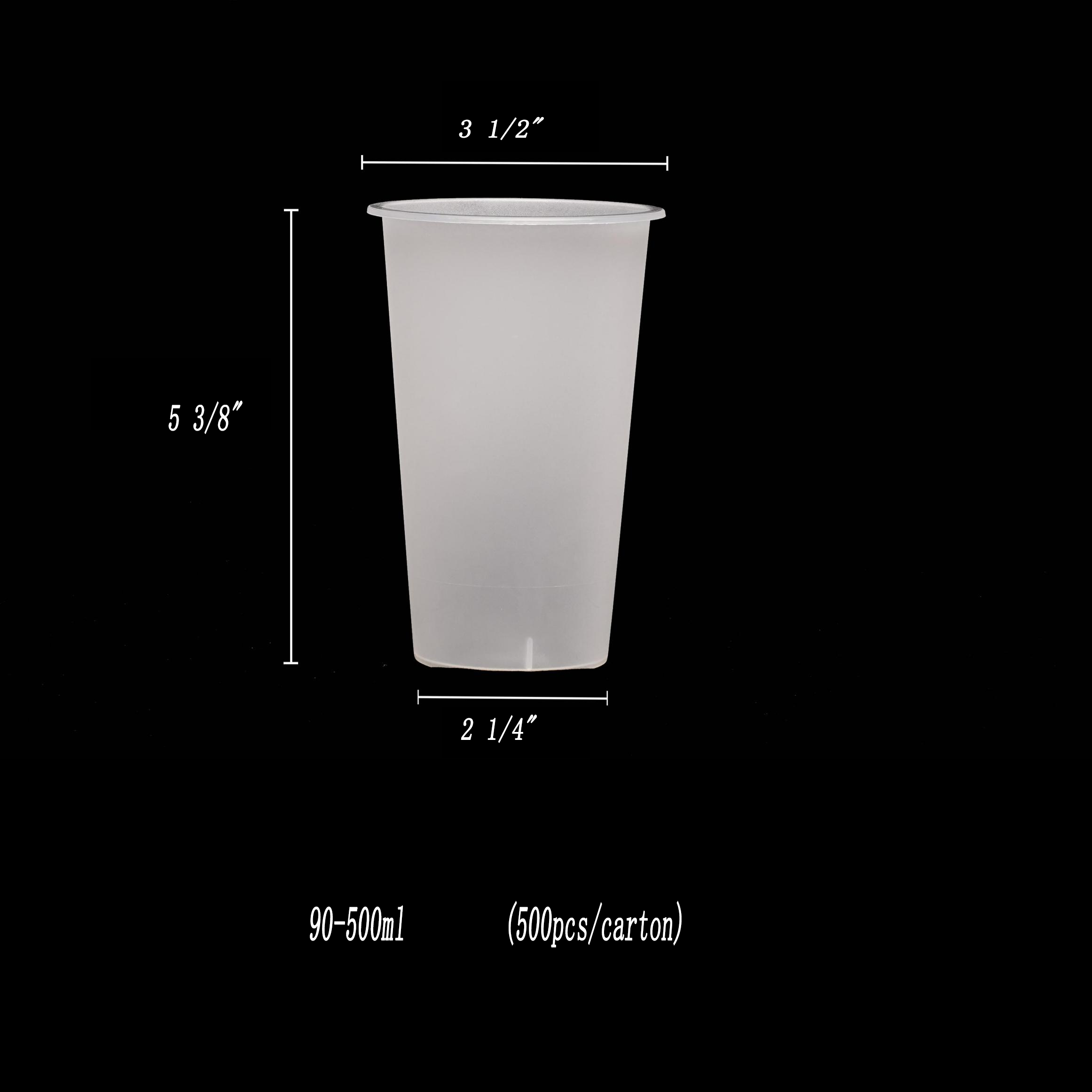 90-500ml / 16oz PP Injection Cup 500pcs/Case
