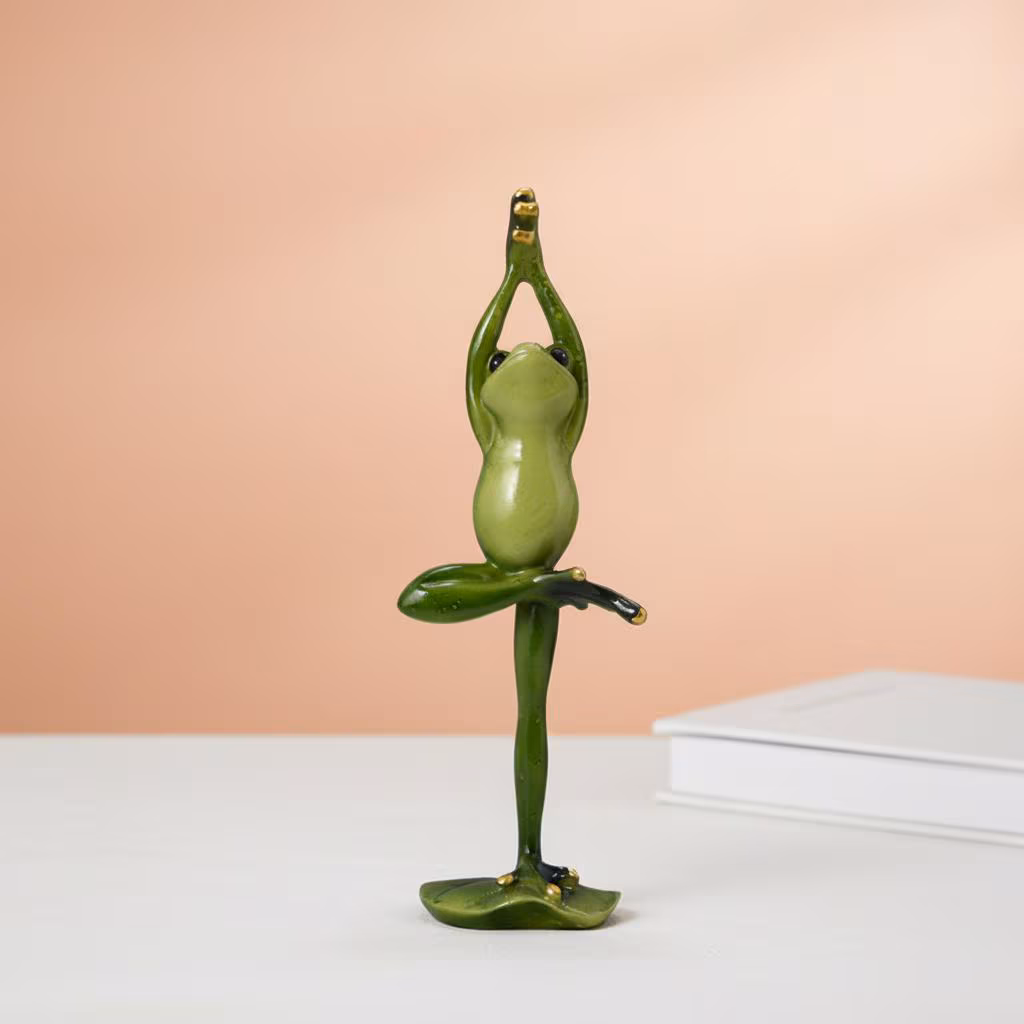 Whimsical Frog Couple Figurines - Resin Crafts & Decor