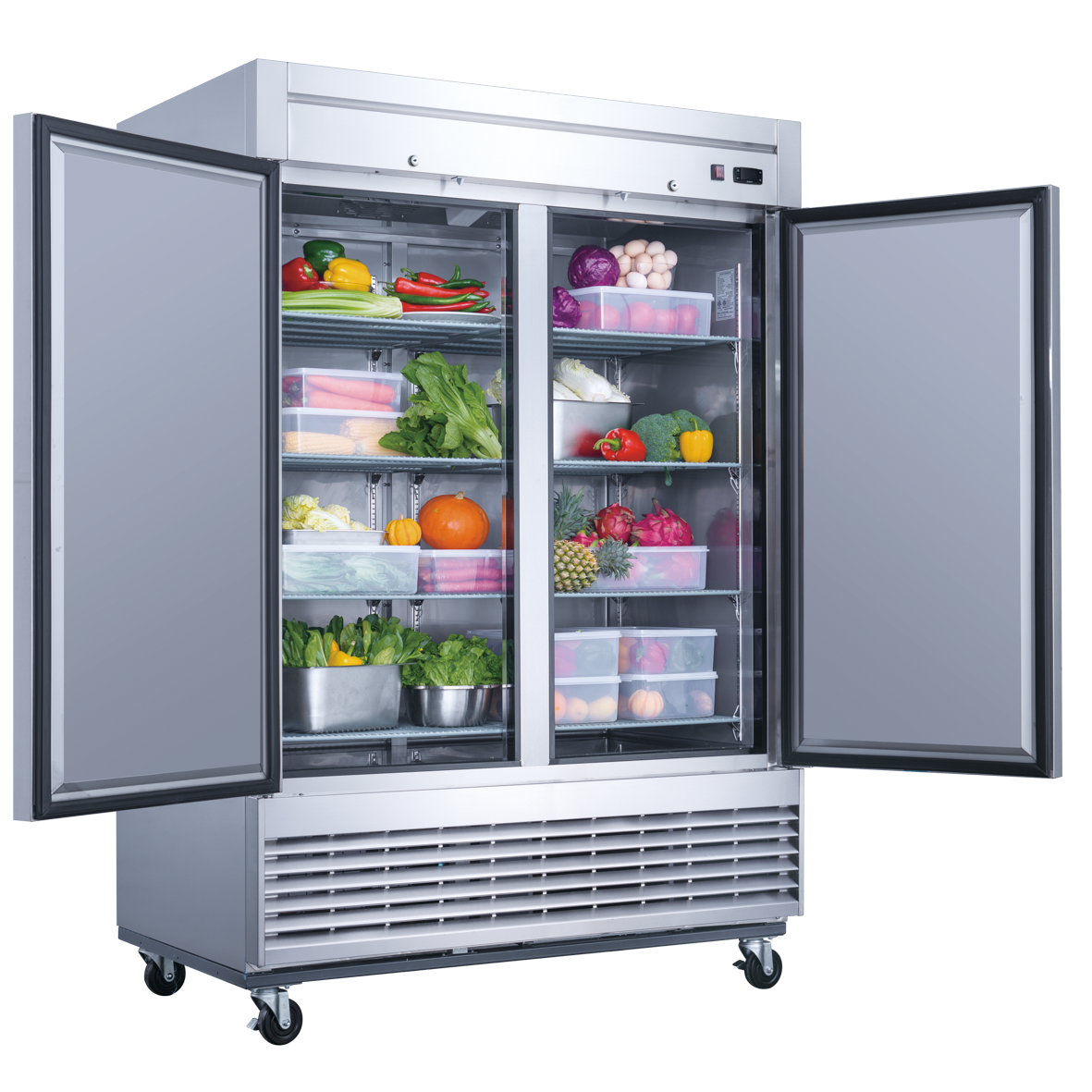 D55R 2-Door Commercial Refrigerator in Stainless Steel