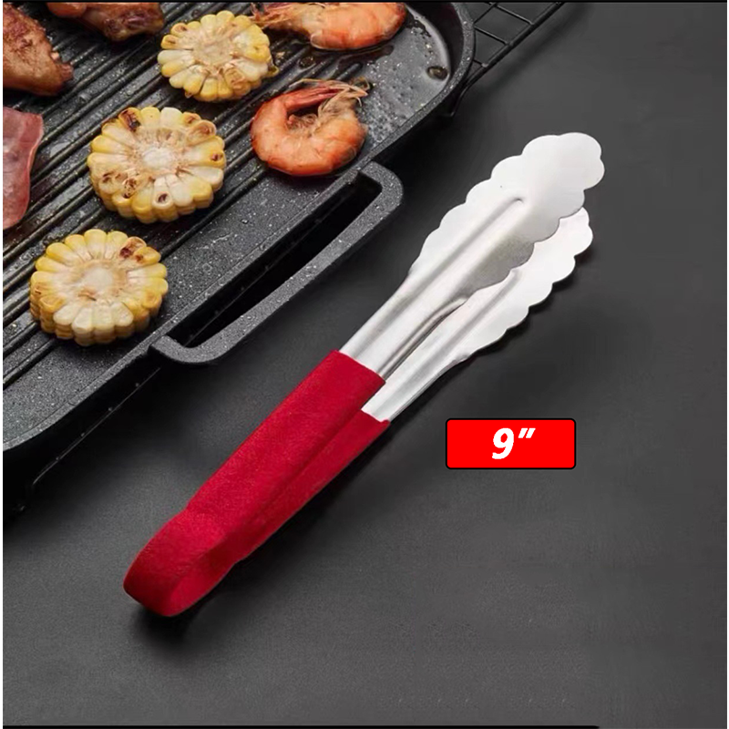 Buffet Tongs, Bread & Vegetable Tongs for Steak Flipping & Barbecue Grilling