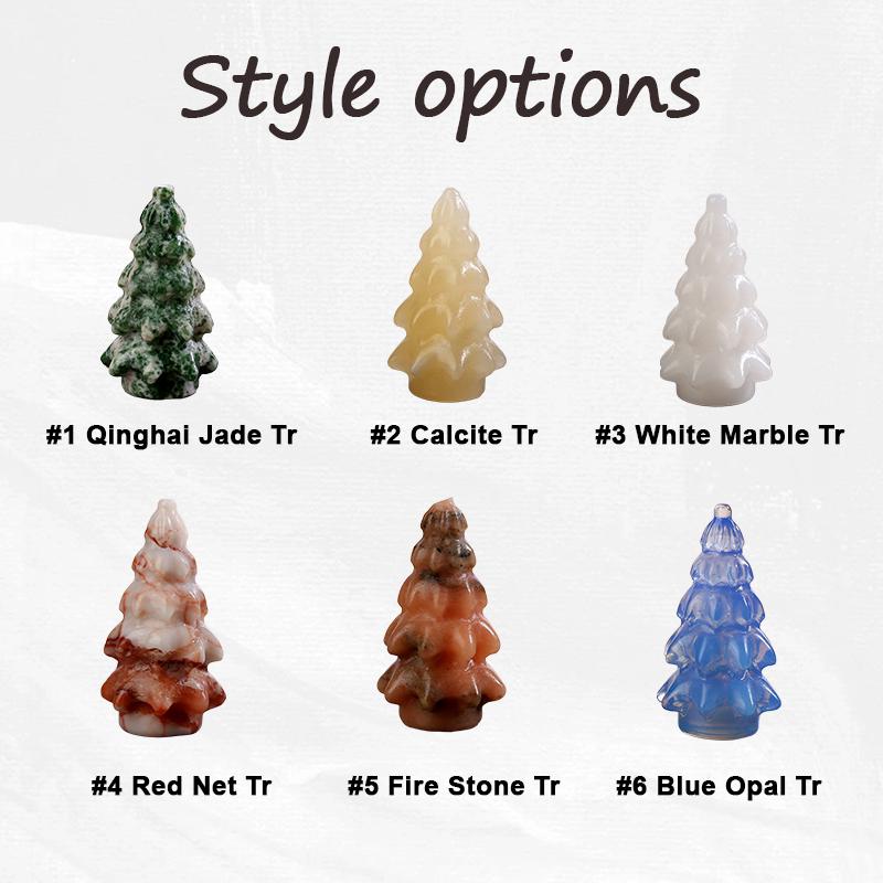 Mini Crystal Christmas Tree - Natural Gemstone Desktop Ornament