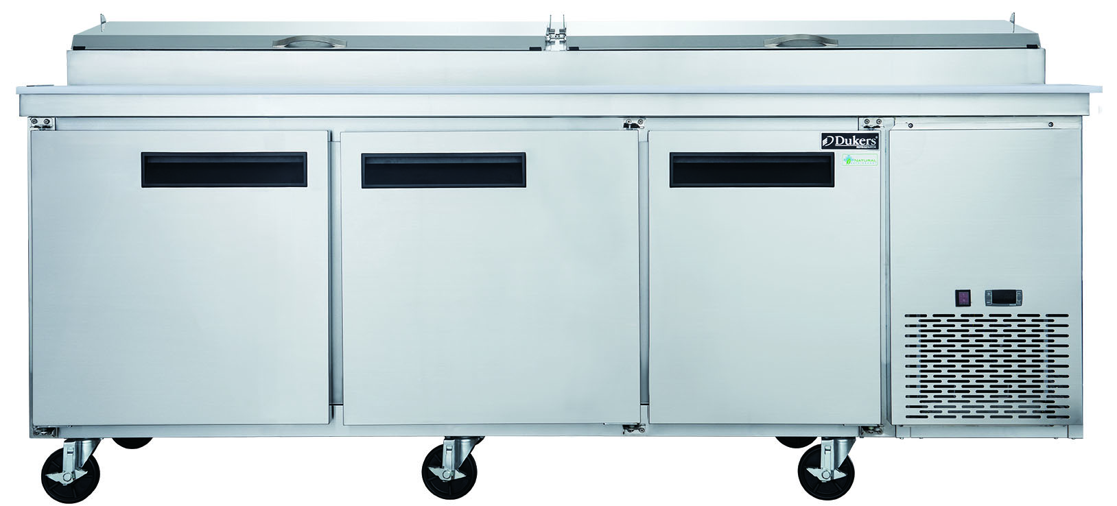 DPP90-12-S3 Commercial 3-Door Pizza Prep Table Refrigerator