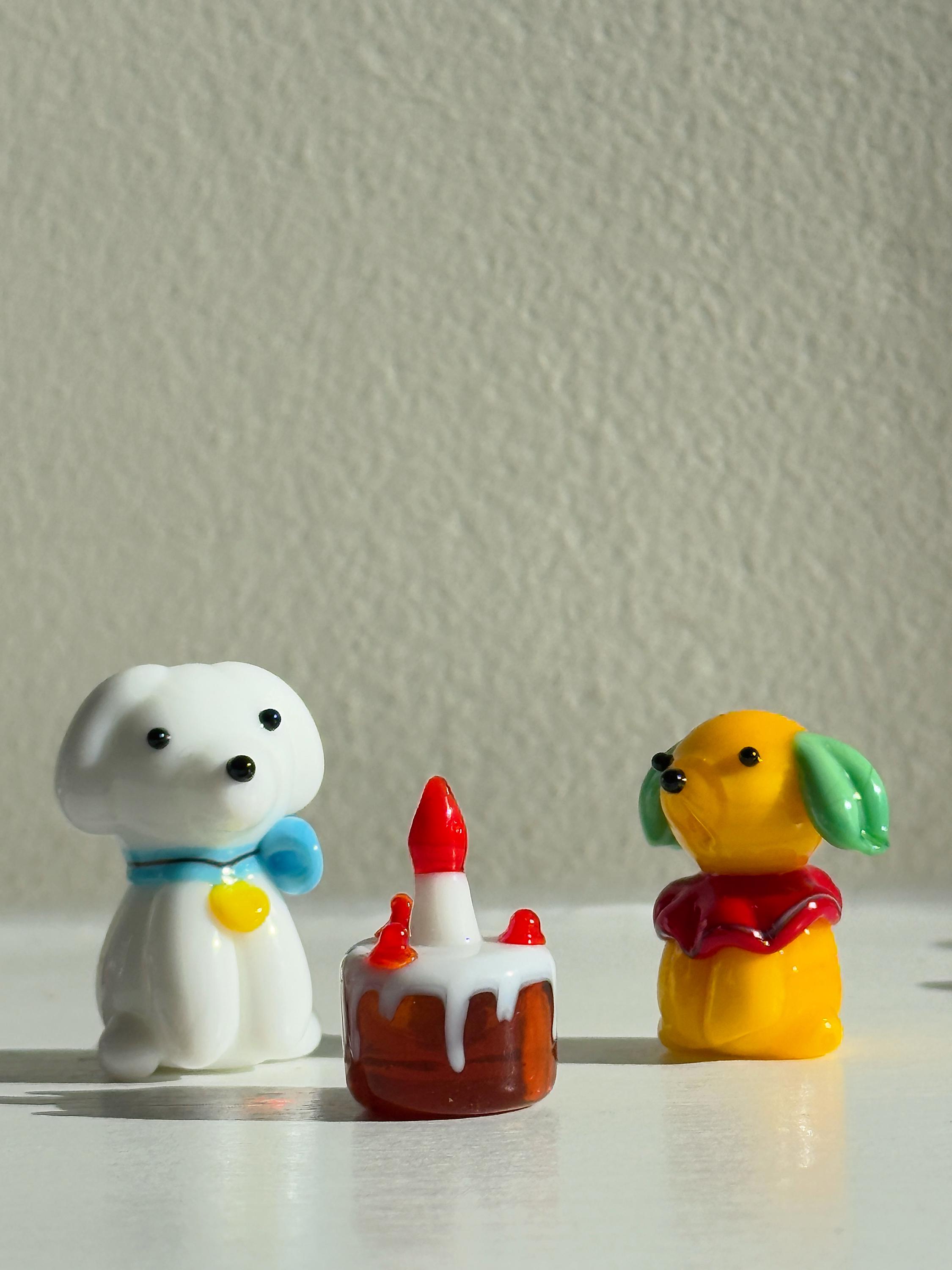 Handcrafted Glass Puppy - Miniature Art Sculpture Ornament