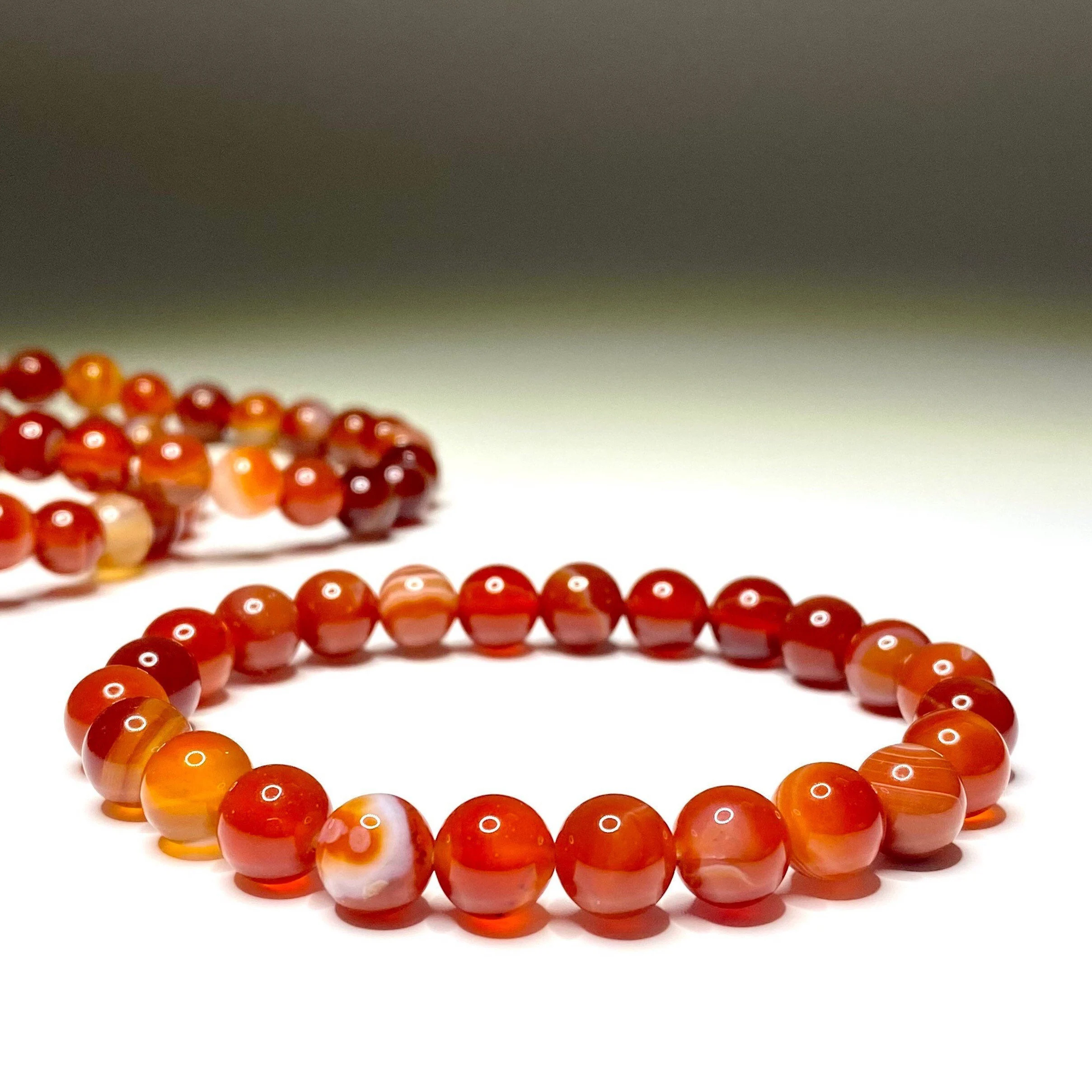 Carnelian Crystal Bracelet - Handcrafted Gemstone Beads