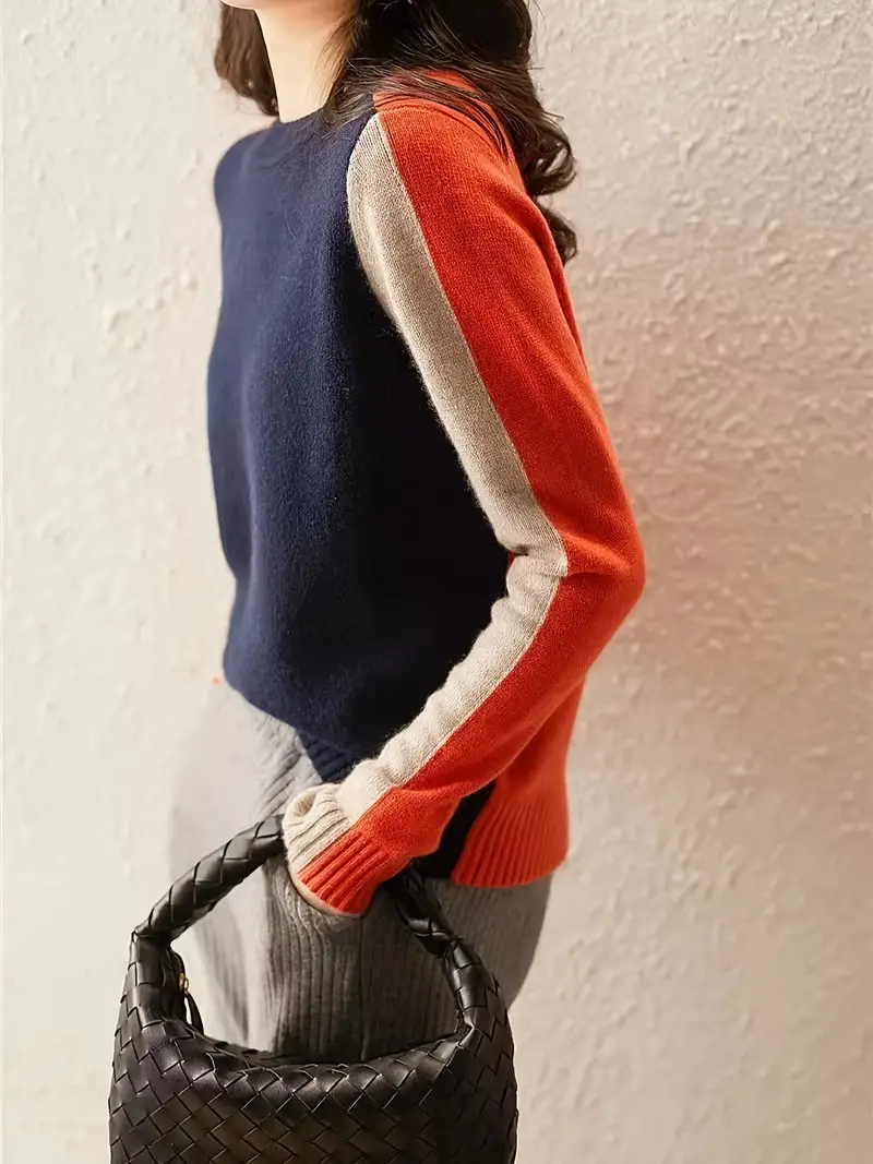 Émiliane – Tricot À Motif Colorblock – laurence-boutique