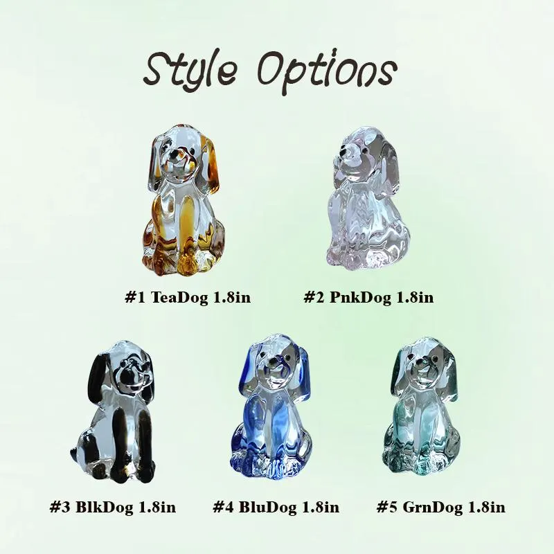 Handcrafted Glass Dog Ornament - Crystal Animal Home Decor