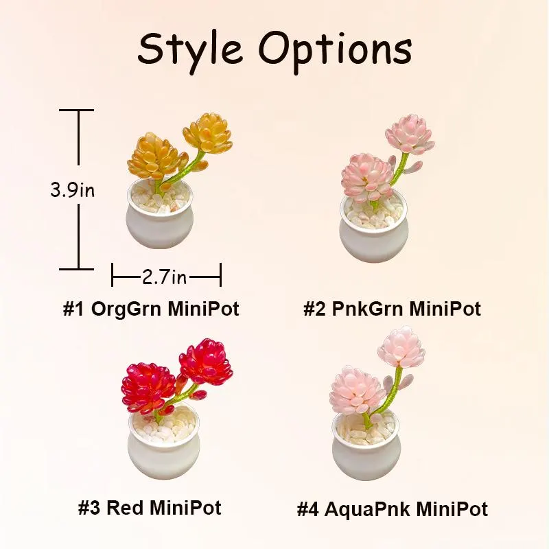 Handcrafted Mini Glass Flower Ornament - Desktop Decor