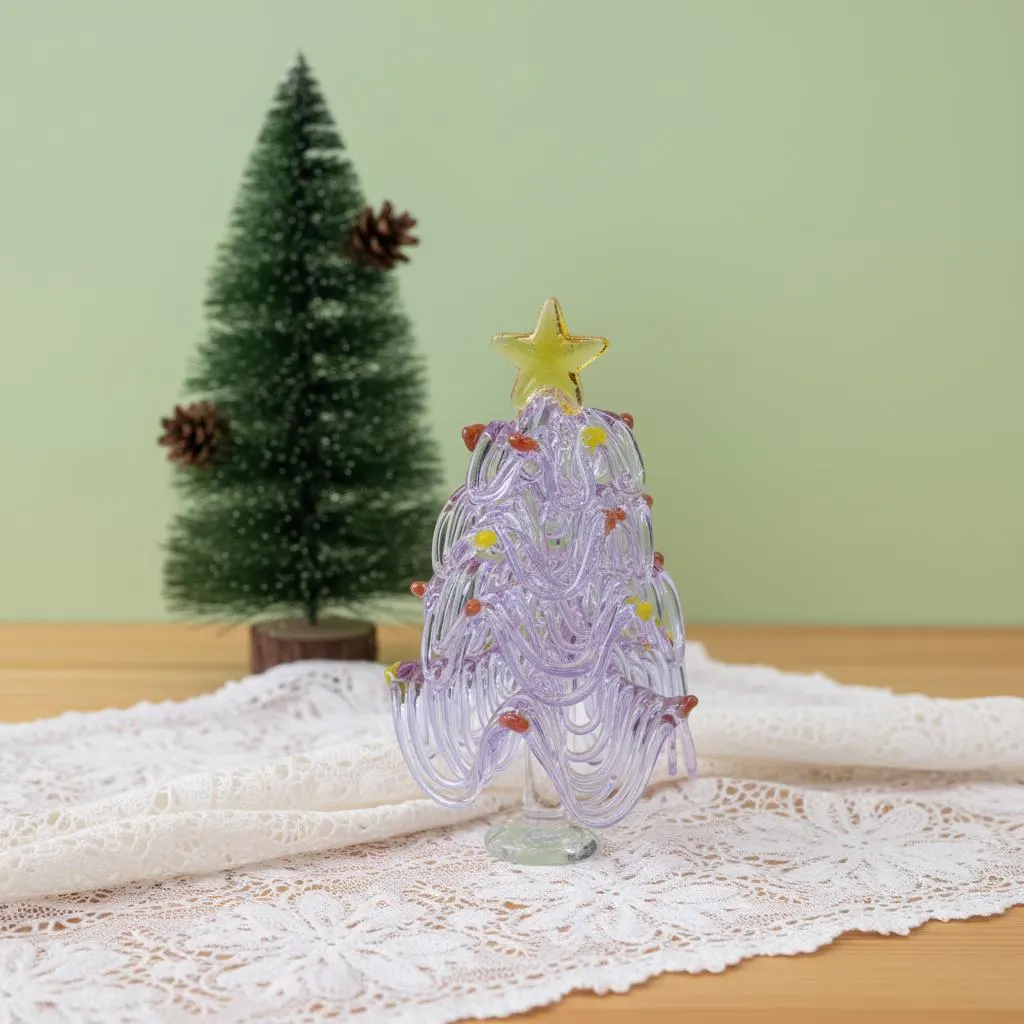 Handcrafted Glass Tree Figurines Decorative Sculptural Trees for Tabletop Display