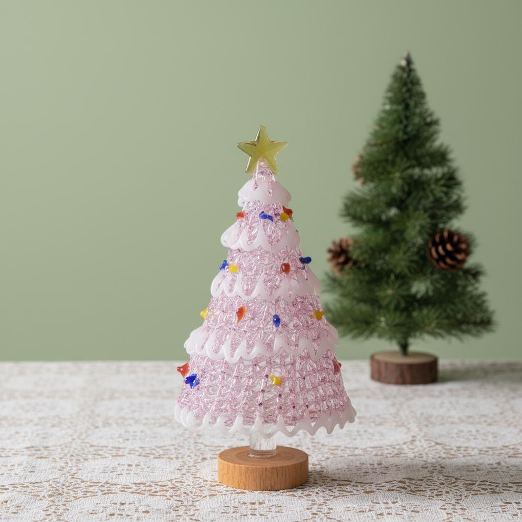 Handcrafted Glass Tree Figurines Decorative Sculptural Trees for Tabletop Display