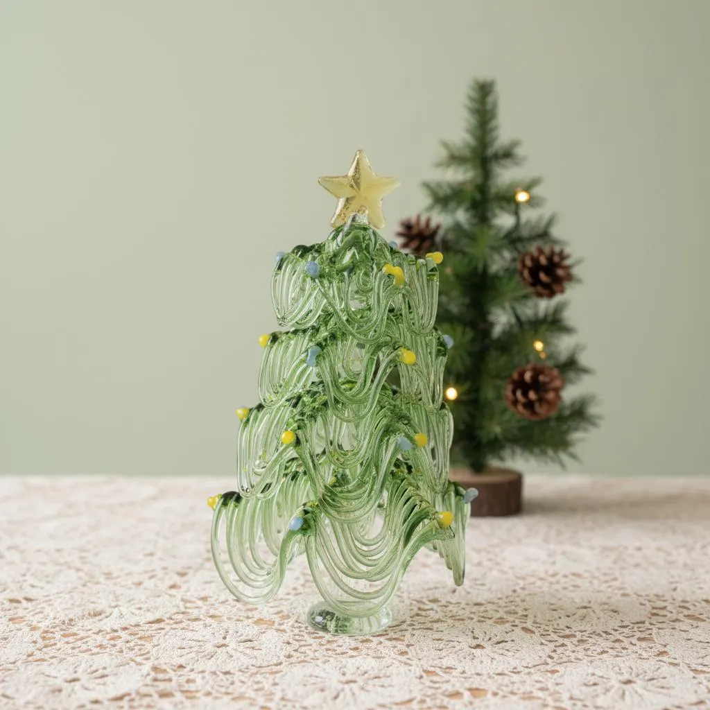 Handcrafted Glass Tree Figurines Decorative Sculptural Trees for Tabletop Display