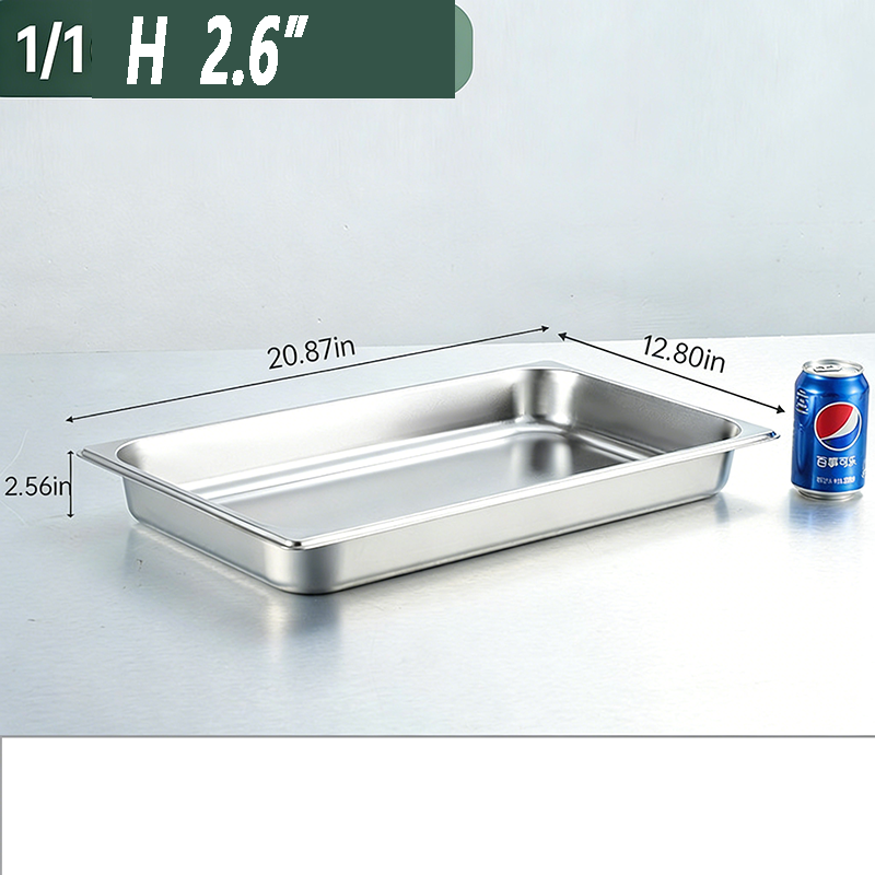 Stainless Steel Gastronorm Pan, Rectangular Buffet Food Container, Commercial Use