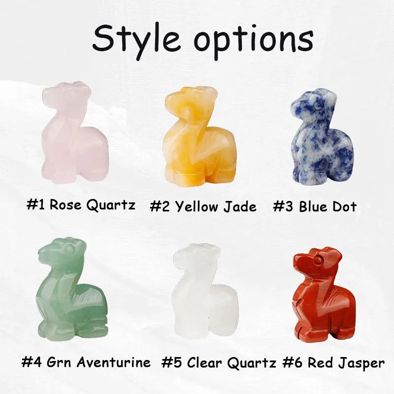 Hand-Polished Natural Crystal Deer Ornament - ​​Mini Gemstone Fawn Decoration
