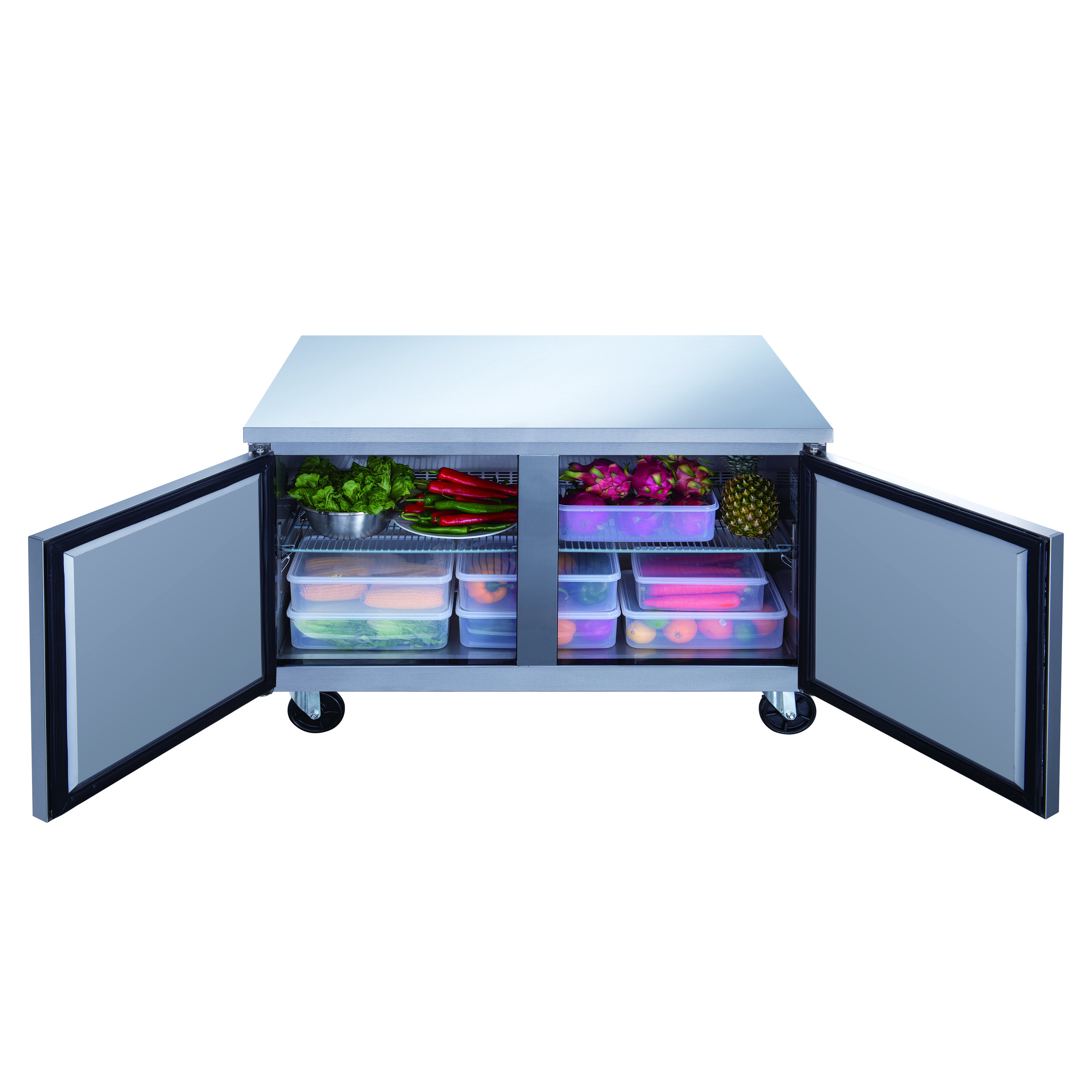 DUC60R 2-Door Undercounter Commercial Refrigerator in Stainless Steel/DUC60F 2-Door Undercounter Commercial Freezer in Stainless Steel