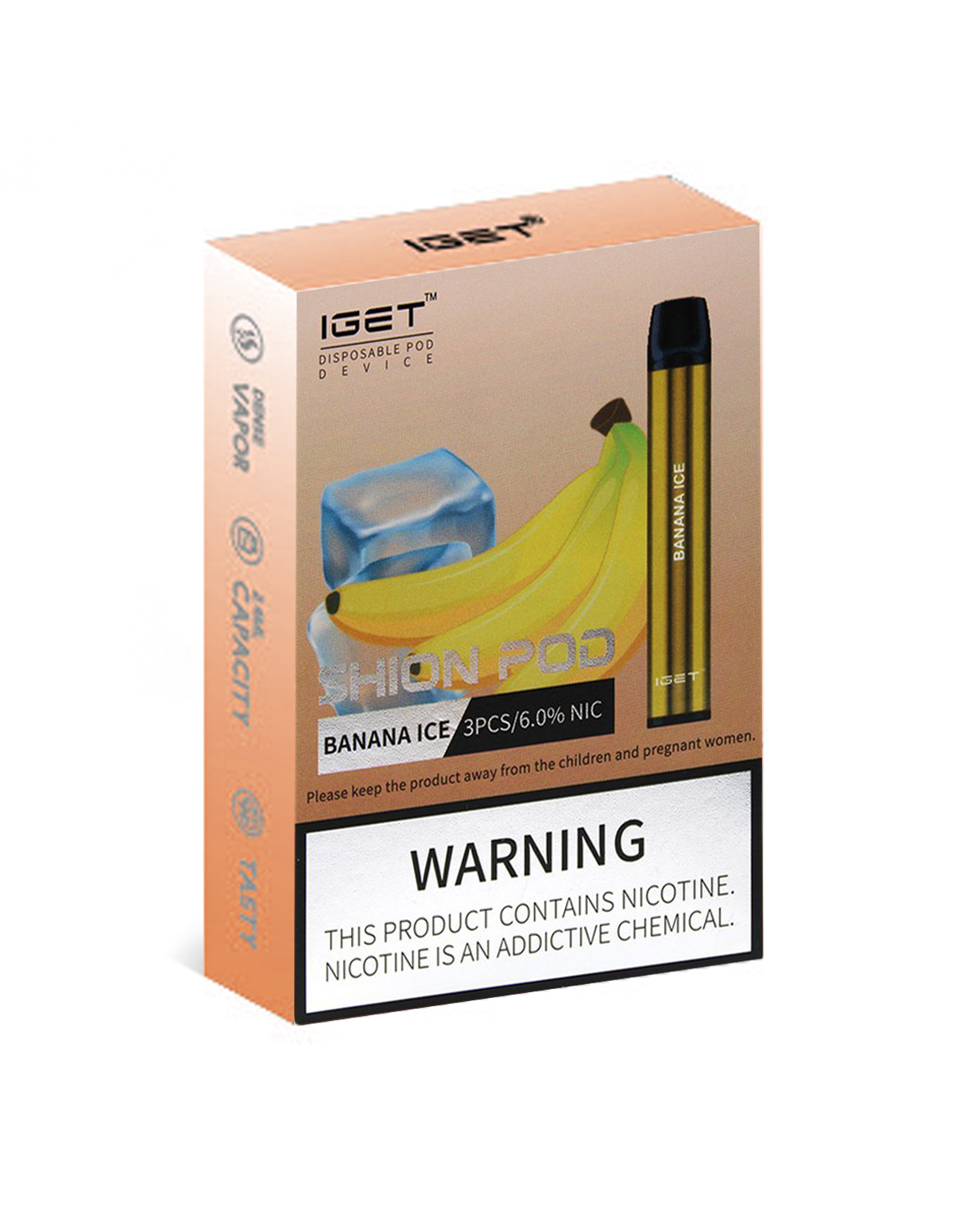 3 x IGET Shion 600 Puffs Banana Ice