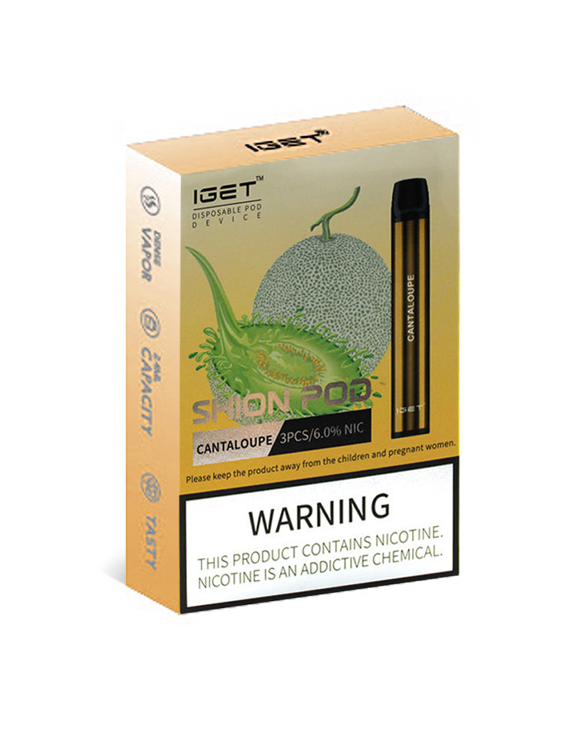 3 x IGET Shion 600 Puffs Cantaloupe