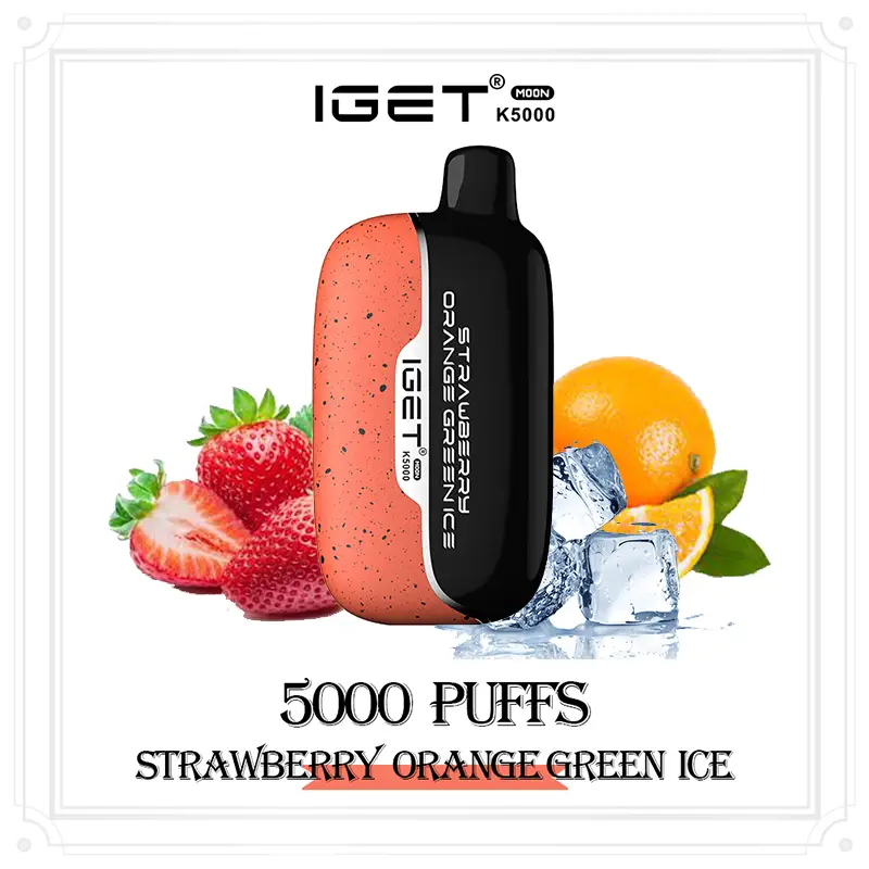 IGET Moon 5000 Puffs Strawberry Orange Green Ice