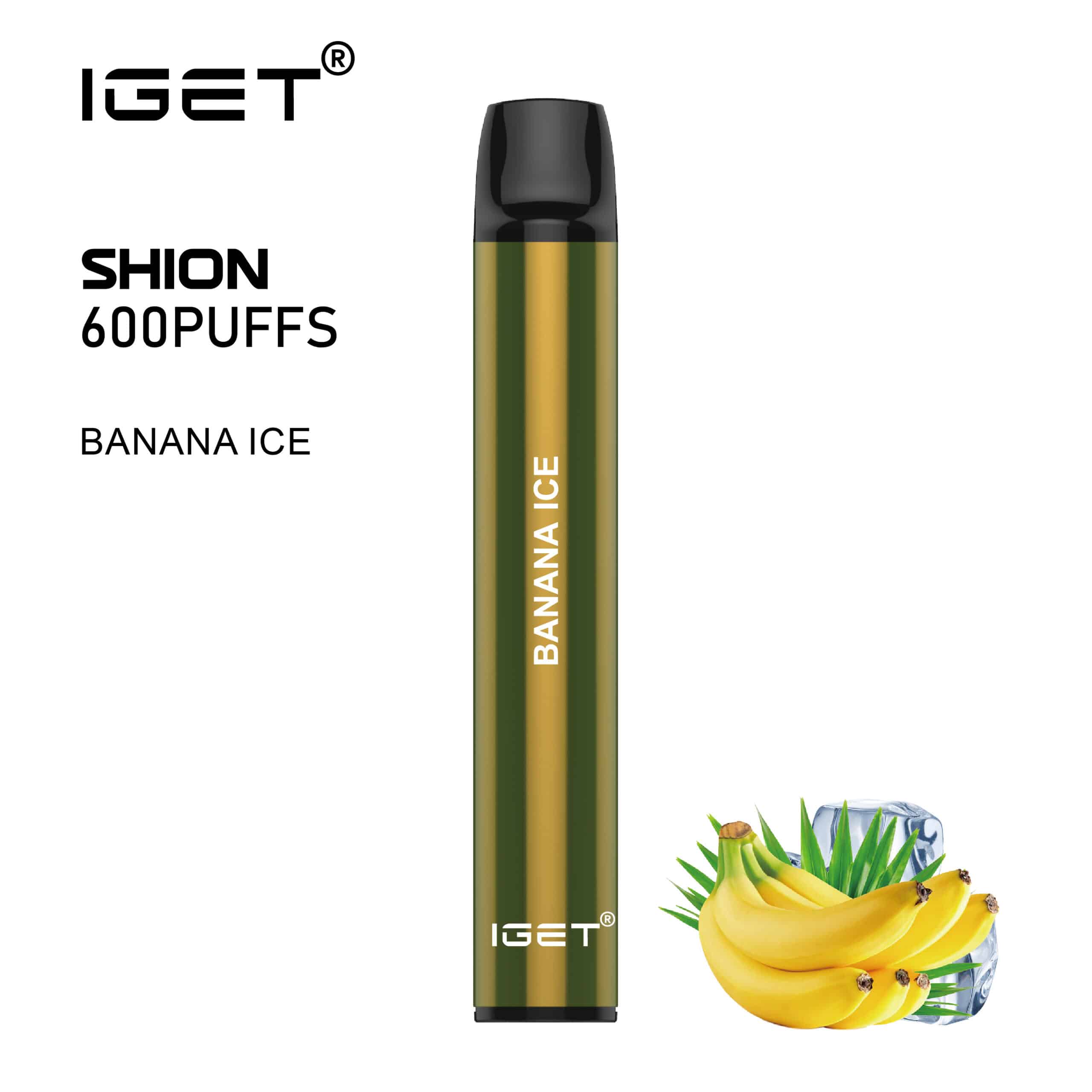 3 x IGET Shion 600 Puffs Banana Ice