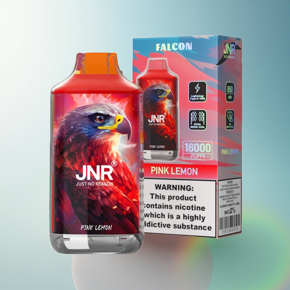 JNR Falcon 16000 Pink Lemon Dual Mesh 22ml 2% Nicotine