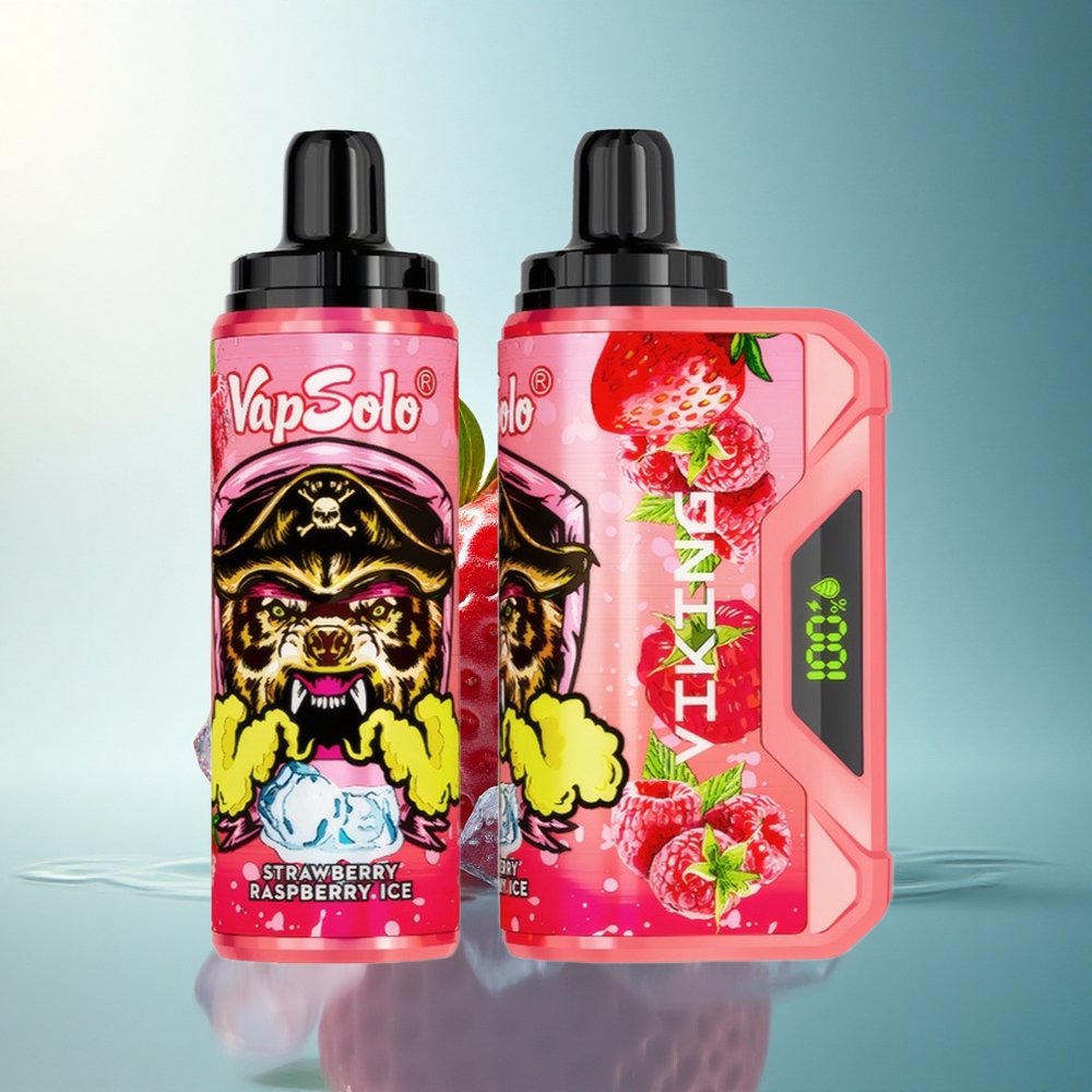 VapSolo VIKING 12000 Puffs Strawberry Raspberry Ice 22ml Nicotine 20mg/ml Type-C