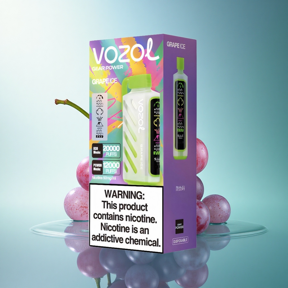 VOZOL Gear Power 20000 Puffs Grape Ice Dual Mesh 20mL 5% Nicotine