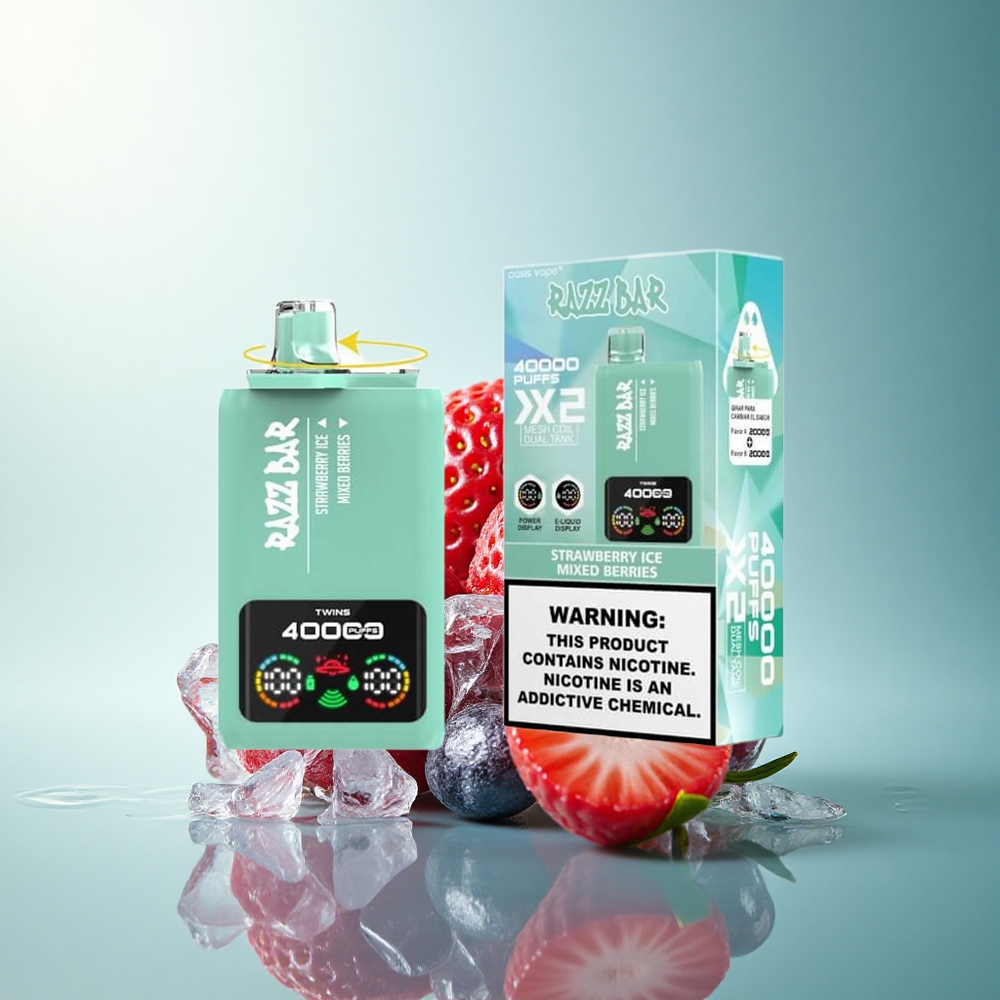 Razz Bar 40000 Puffs Strawberry Ice Mixed Berries 2% Nicotine 650mAh