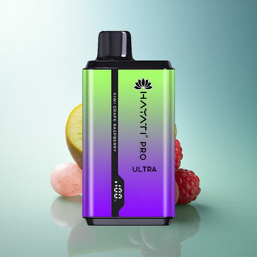 Hayati Pro Ultra 15000 Puffs Kiwi Grape Raspberry 850mAh 2 12ml 2% Nicotine