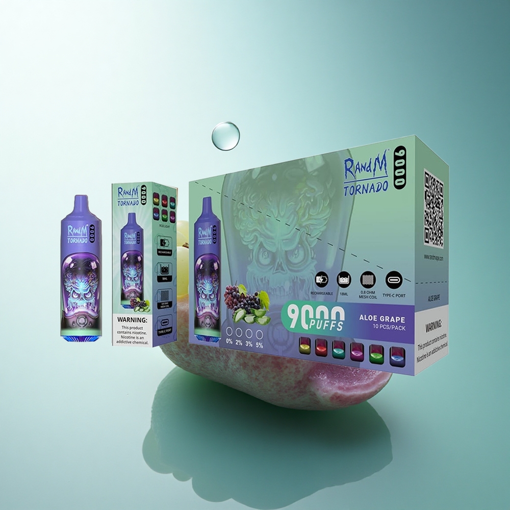 RandM Fumot Tornado 9000 Puffs Aloe Grape Mesh Coil 18mL 850mAh