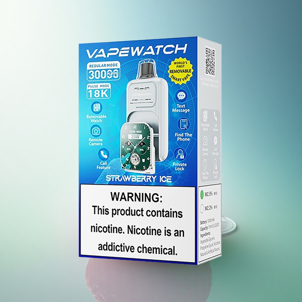 JNR VapeWatch 30000 Strawberry Ice Dual Mesh 19mL 5% Nicotine