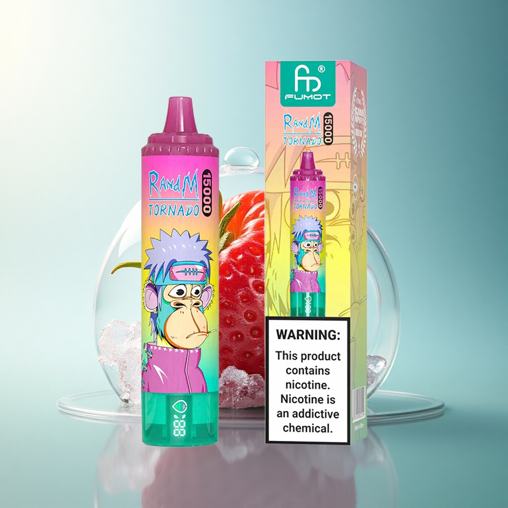 RandM Fumot Tornado 15000 Puffs Strawberry Ice 25ml 850mAh Mesh Coil