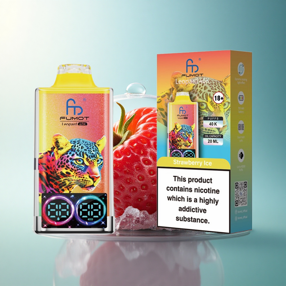 Fumot Leopard 40K Puffs Strawberry Ice Dual Mesh 5% Nicotine 700mAh