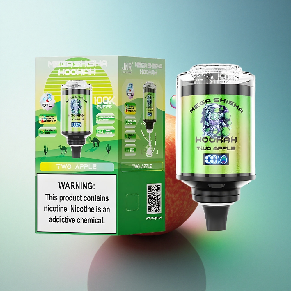 JNR Mega Shisha Hookah 100K Two Apple 2200mAh 60ml 2% Nicotine