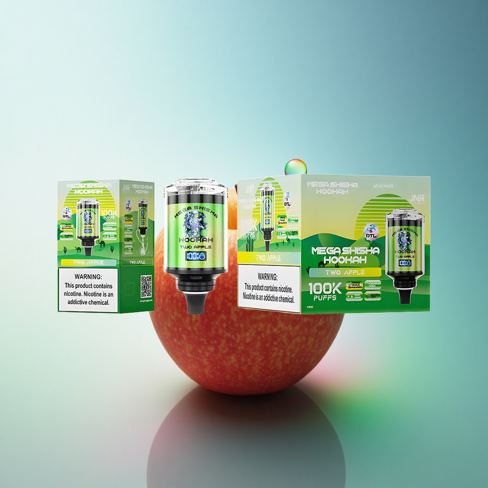 JNR Mega Shisha Hookah 100K Two Apple 2200mAh 60ml 2% Nicotine