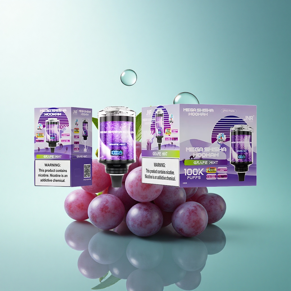 JNR Mega Shisha Hookah 100K Grape Mint 2200mAh 60ml 2% Nicotine