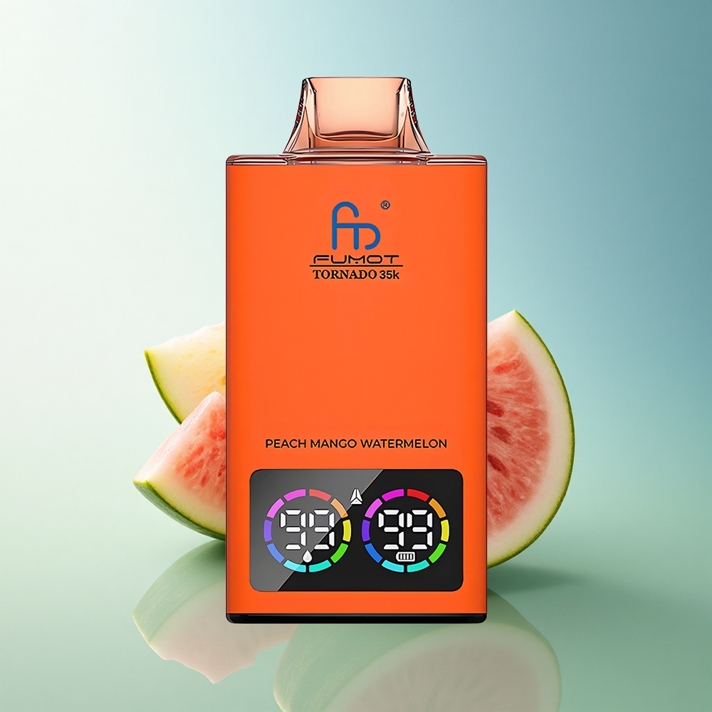 Fumot Tornado 35000 Puffs Peach Mango Watermelon Dual Mesh USB-C 700mAh