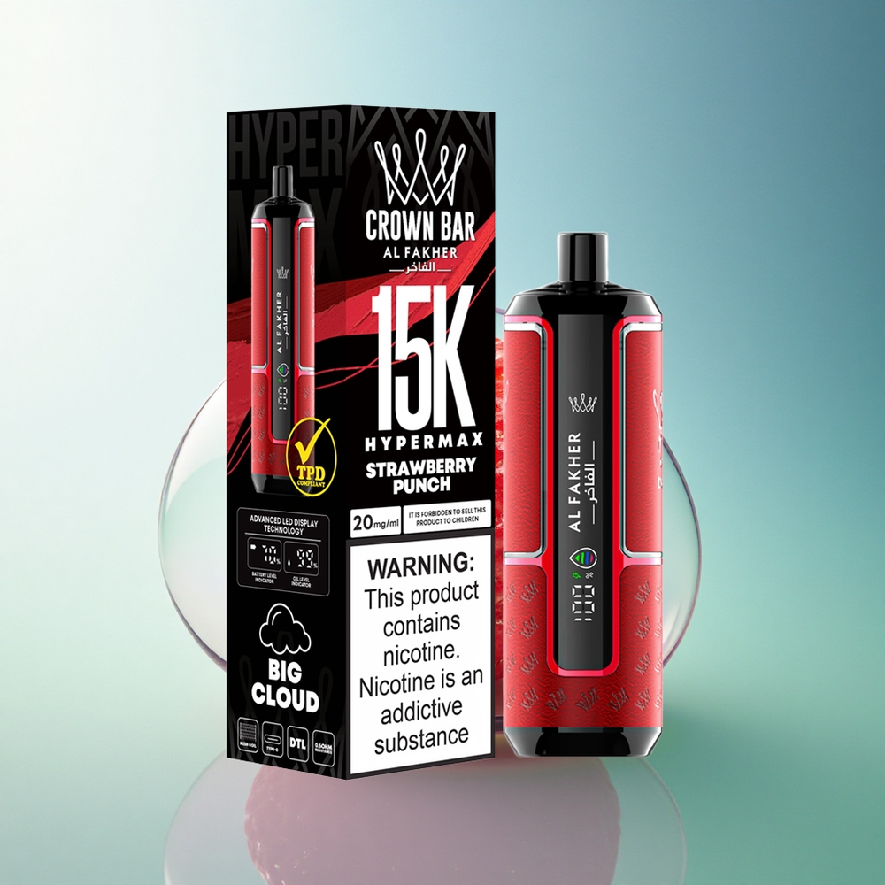 Al Fakher Crown Bar 15K Hypermax Strawberry Punch 22ml 600mAh 6mg Nicotine